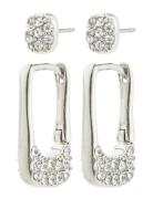 Pilgrim Instant Earrings 2-In-1 Set, Silver-Plated Silver
