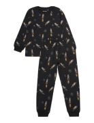 Minymo Pyjamas Ls Set Aop Svart
