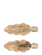 SUI AVA Wavy Oak Clip // 2 Pcs Beige
