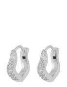 SNÖ Of Sweden Essential Curve Crystal Small Ring Ear Silver