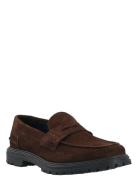 Bianco Bialoui Penny Loafer Oily Suede Brun