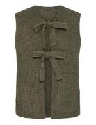 Pieces Pcsilly Sl Rev Tie Vest Knit Noos Bc Brun