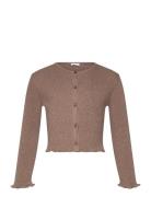 Mango Ribbed Knit Cardigan Beige