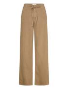 Mango Wide Leg Denim Trousers With Belt Beige