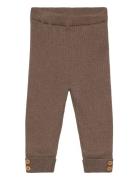 Mango Stripes Knitted Leggings Brun