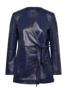 2NDDAY 2Nd Alotte - Fine Leather Marinblå