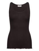 Rosemunde Rwbelle Silk U-Neck Strap Elastic T Brun