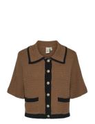 YAS Yaskloma Ss Knit Cardigan S. Brun