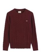 GANT Cotton Cable C-Neck Röd