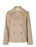 Selected Slfalma Wool Blend Jacket Noos Beige