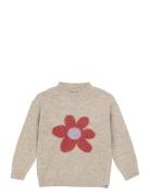 Daily 7 Knitted Sweater Flower Beige