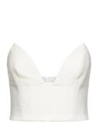 Bardot Delphi Strapless Crop Top Vit