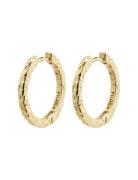 Pilgrim Elanor Rustic Texture Hoop Earrings Gold-Plated Guld