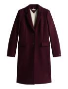 Tommy Hilfiger Classic Sb Wool Reg Coat Burgundy