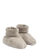 Wheat Wool Fleece Booties Lei Grå