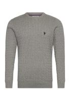 U.S. Polo Assn. Mads Reg Cot Uspa M Knit Grå