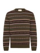 GANT Fair Isle C-Neck Brun