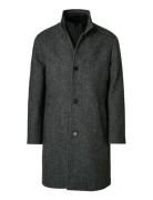 Selected Slhrainar Wool Blend Coat Noos Grå