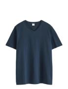Lindex T Shirt V Neck Marinblå