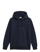 GANT Reg Tonal Shield Hoodie Blå
