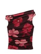 Mango Floral Asymmetrical Top Brun