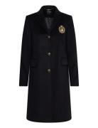 Lauren Ralph Lauren Crest-Patch Wool-Blend Coat Svart