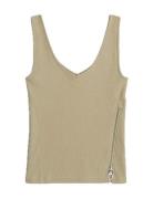 G-Star Asymmetrical Zip Slim Tank Top Wmn Beige