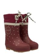 Pom Pom Gumboots™ Thermo Burgundy