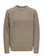 ONLY & SONS Onsdale Life Rlx Ls Raglan Knit Beige